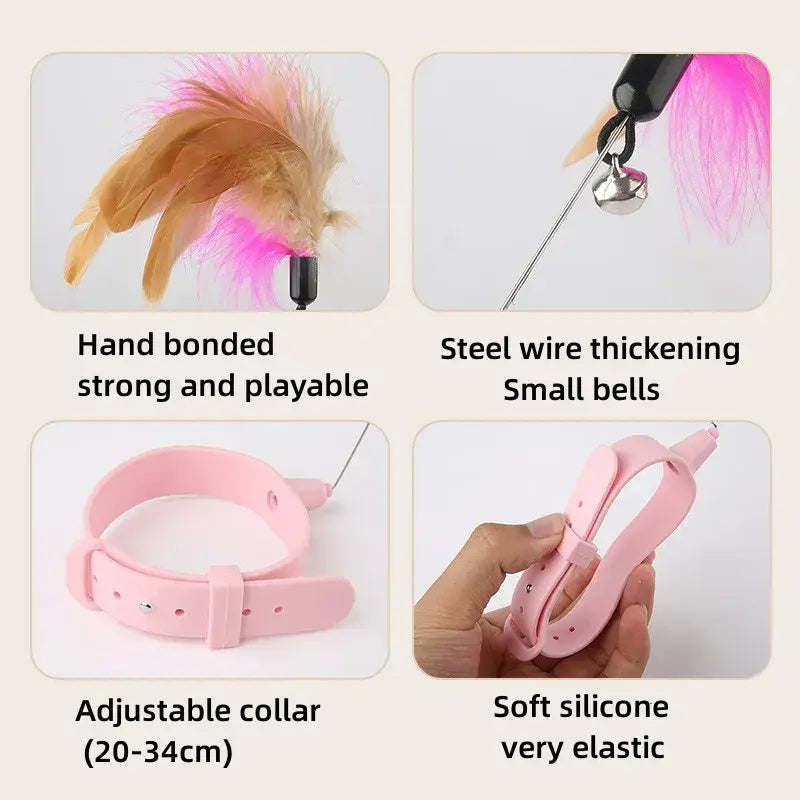Pets Collar Kitten Playing Teaser Wand😸